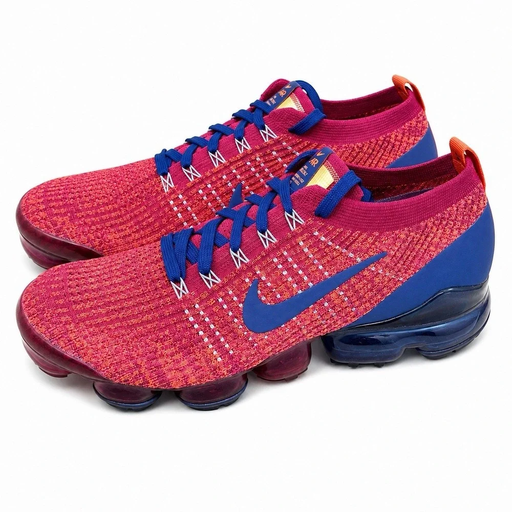 Nike Air Vapormax Flynit 3 Noble Red Blue Void AJ6900-600 Men's 10.5 Sneakers
